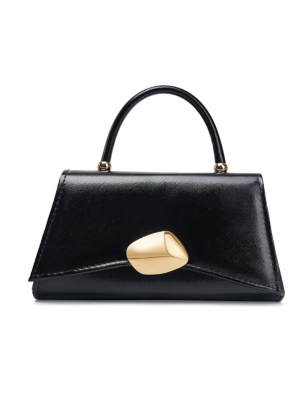 MUDUO Womens Top-Handle Handbag Metallic PU Leather Evening Clutch Vegan Leather